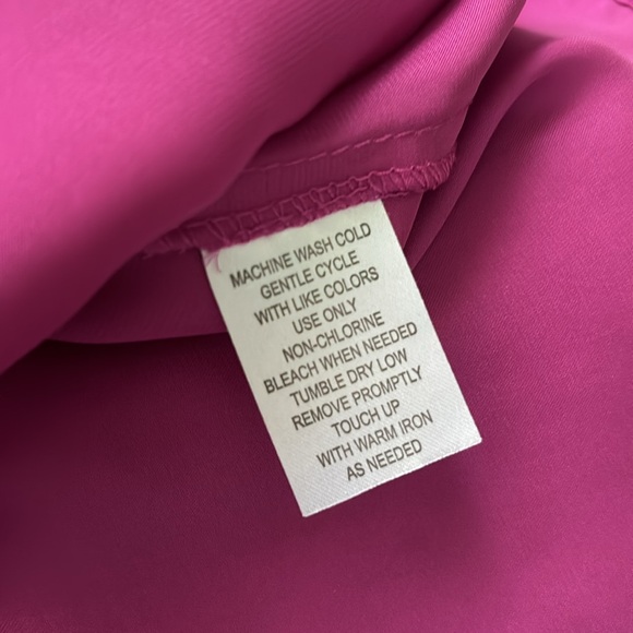 Sunny Leigh  Women's Elegant Satin Ruffle One Shoulder Sleeveless Tunic Blouse - Picture 8 of 8